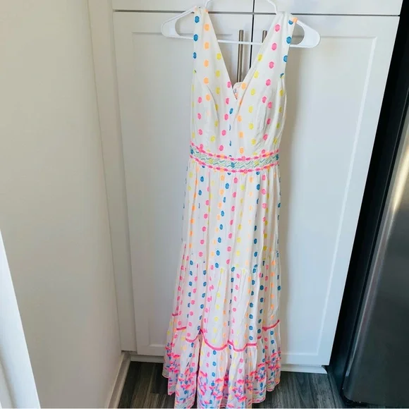 Lilly Pulitzer Charleen maxi dress size 6 multi tropical dot new with tag